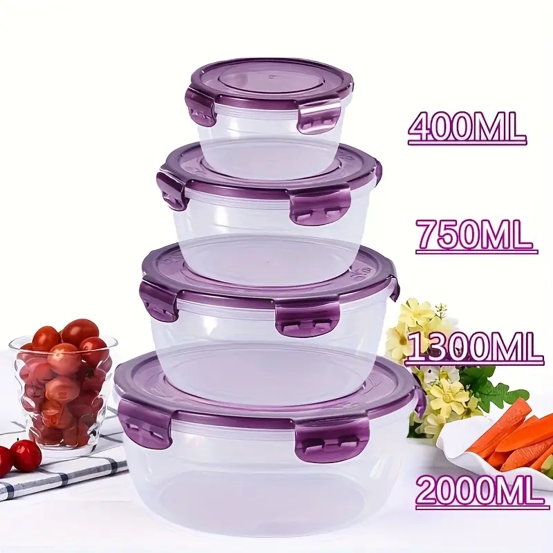 Meal Preparation - 4 Plastikowe pojemniki na żywność, pudełka