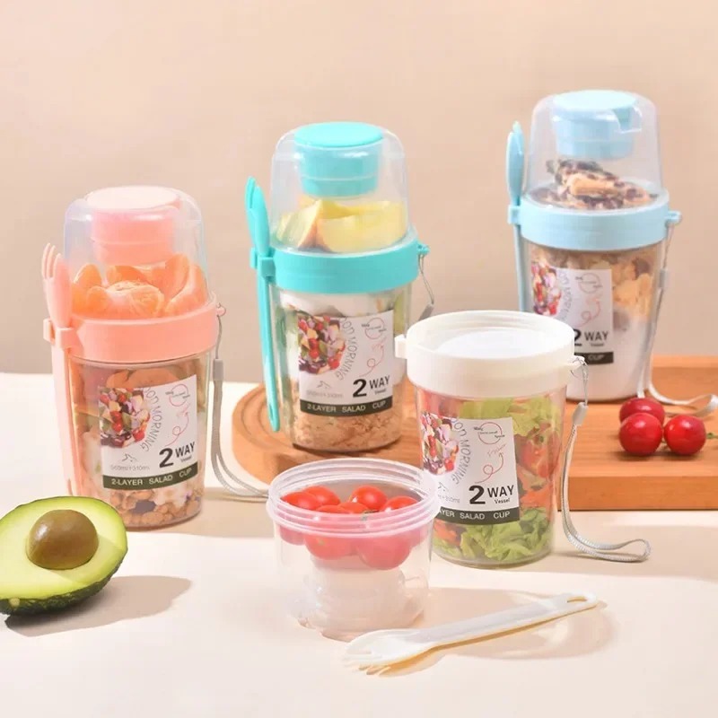 Meal Preparation - Przenośny Kubek na Sałatkę Podwójny Kubek