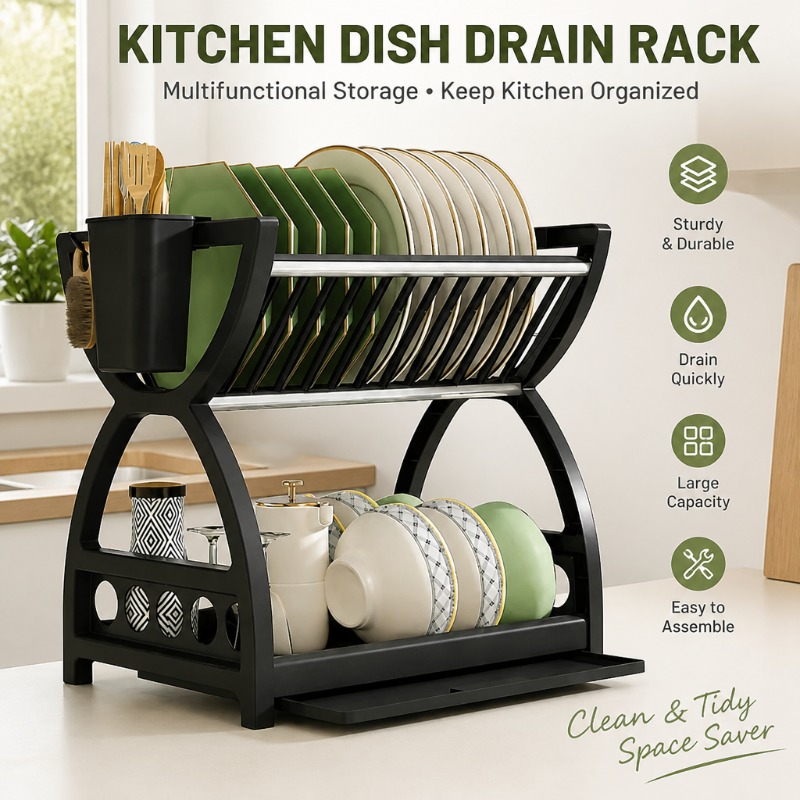 Meal Prep Organizer - Dwupoziomowy stojak na naczynia, organizer kuchenny,